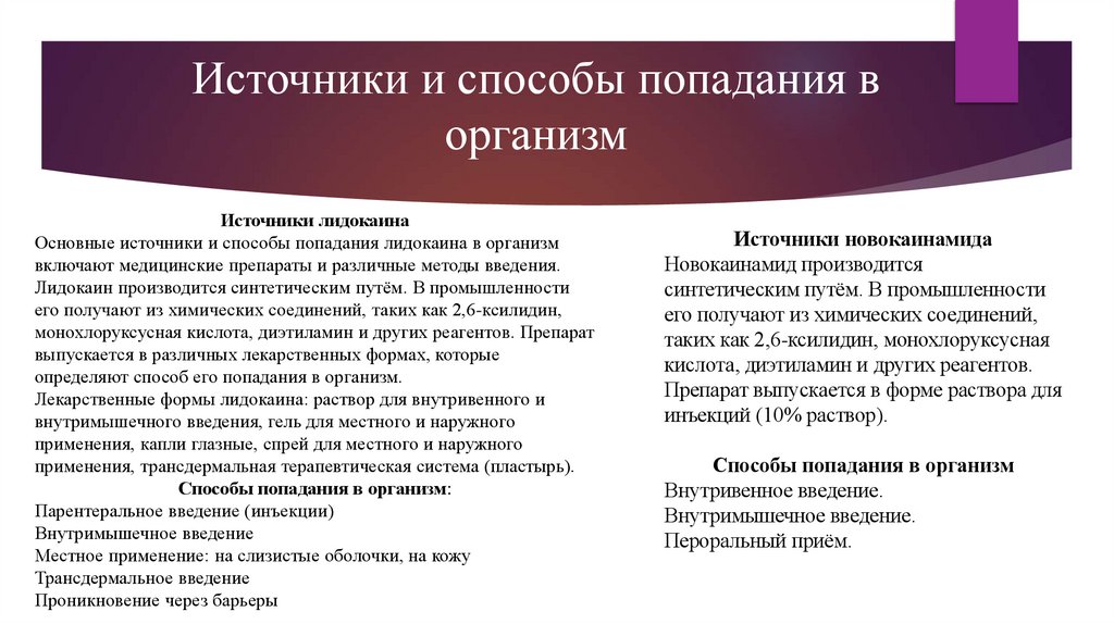 Источники и способы попадания в организм