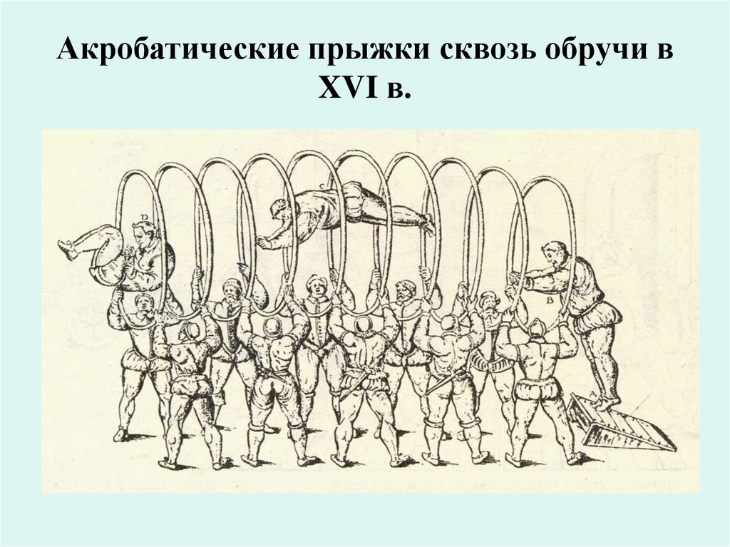 Акробатические прыжки сквозь обручи в XVI в.