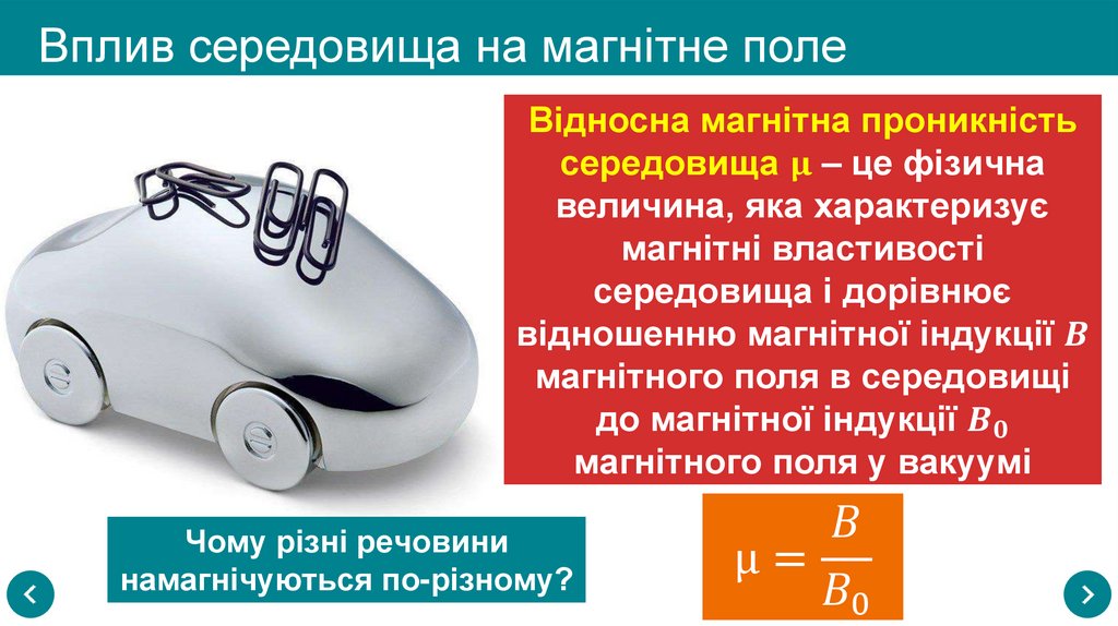 Вплив середовища на магнітне поле