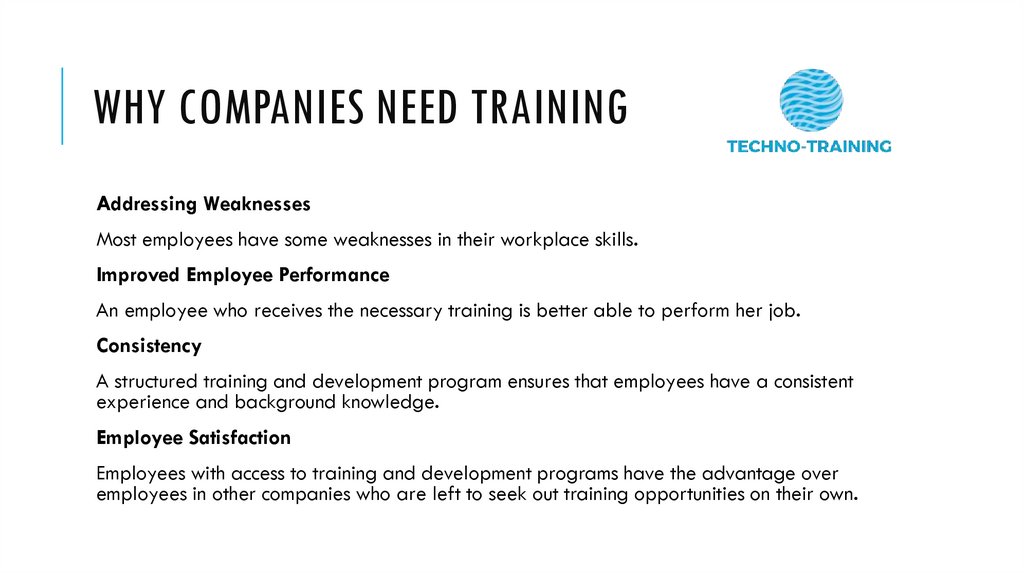 Why companies need training