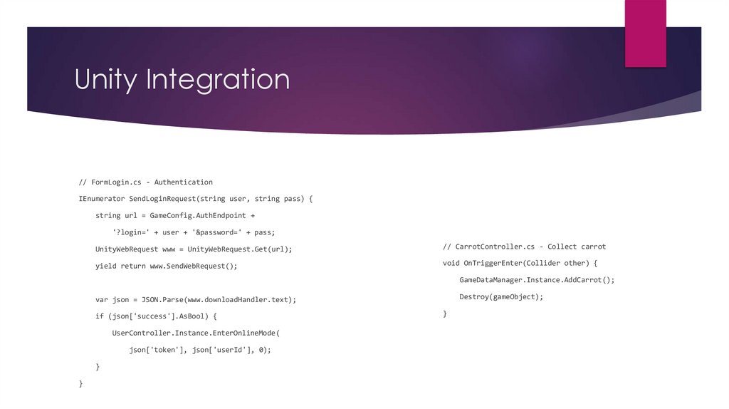 Unity Integration