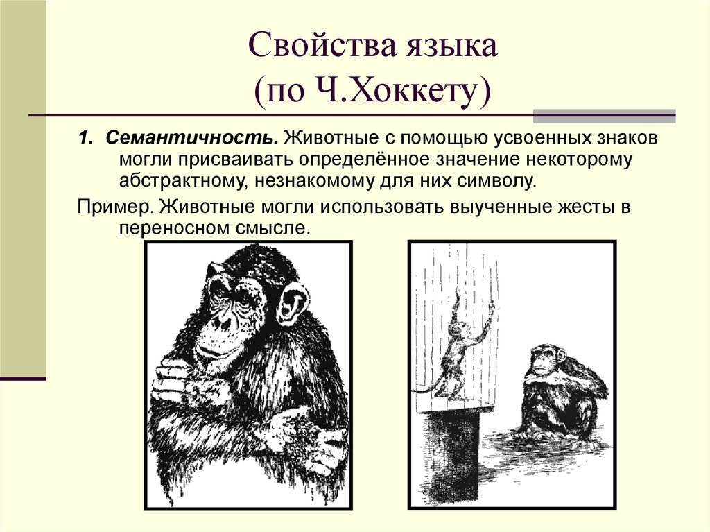 Свойства языка (по Ч.Хоккету)