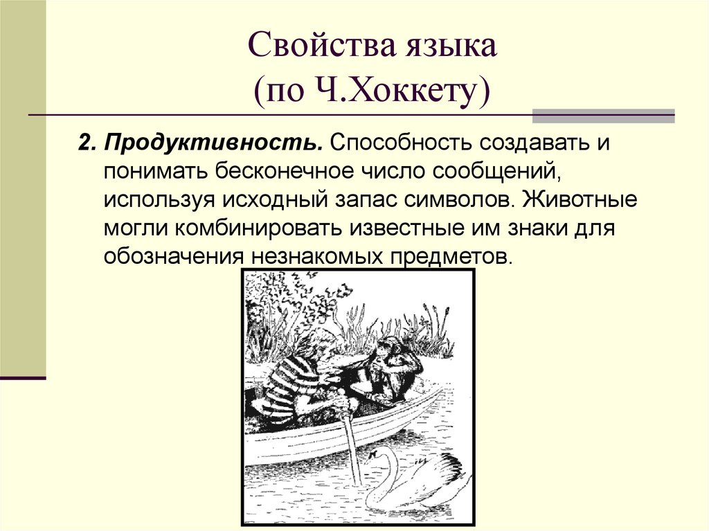 Свойства языка (по Ч.Хоккету)