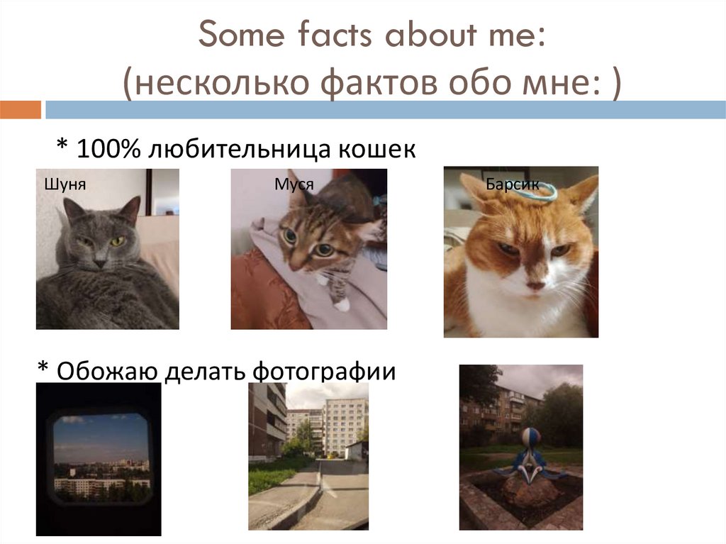 Some facts about me: (несколько фактов обо мне: )