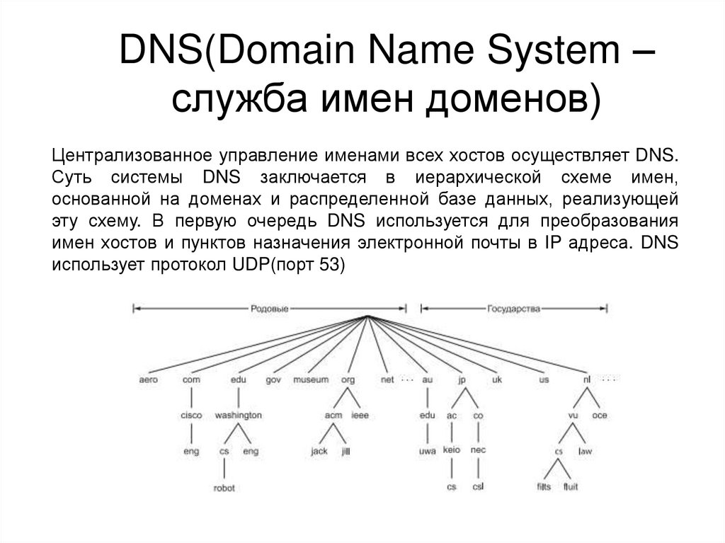DNS(Domain Name System – служба имен доменов)
