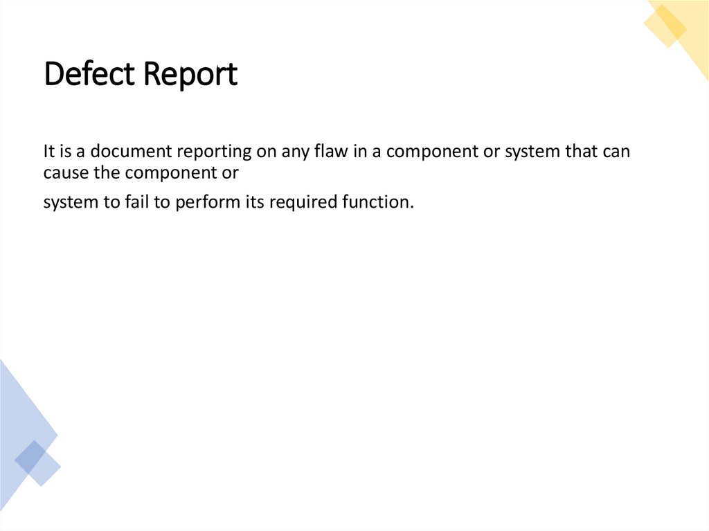 Defect Report