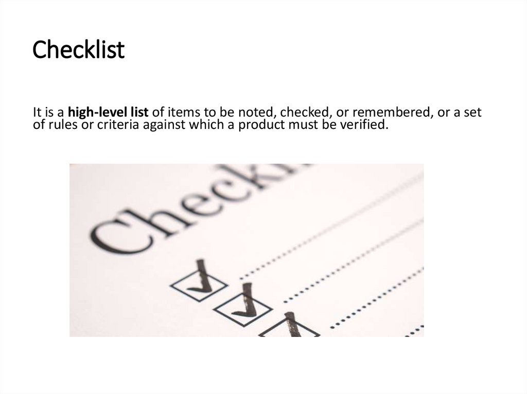 Checklist