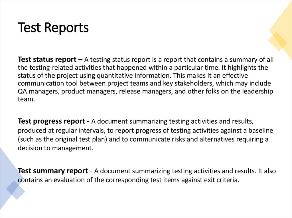 Test Reports