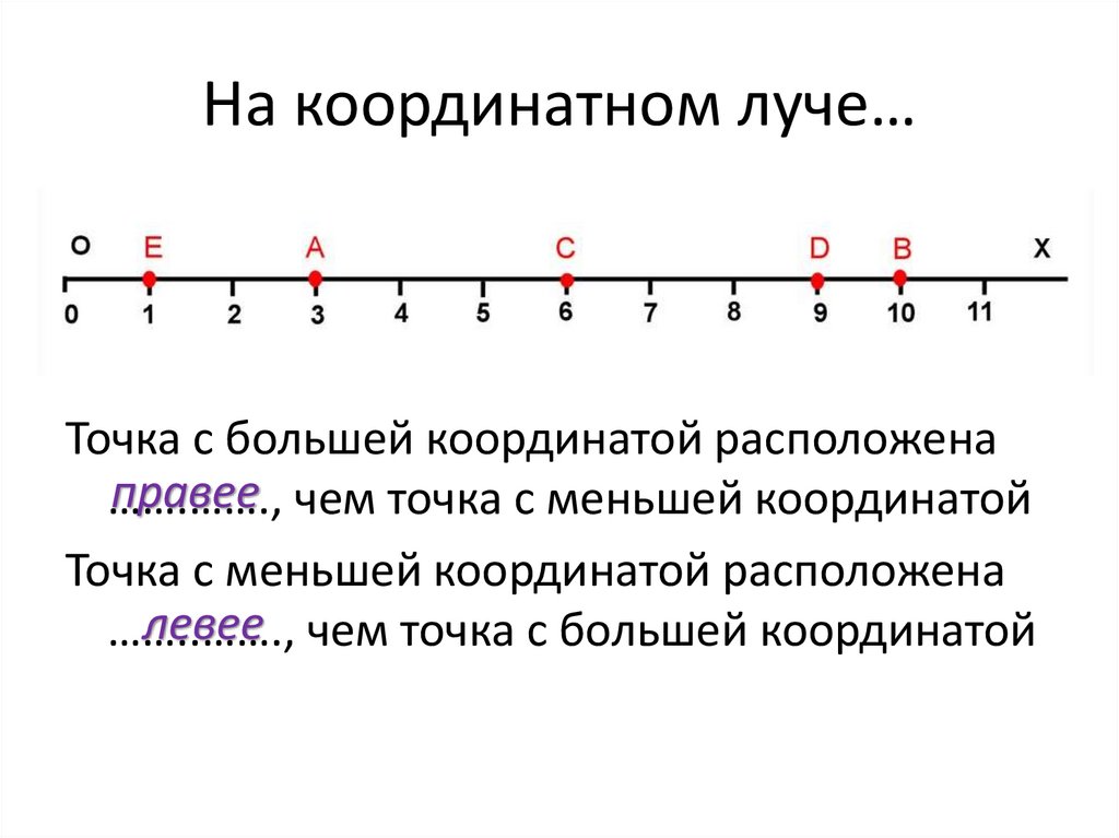 На координатном луче…