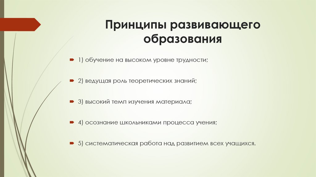 Принципы развивающего образования