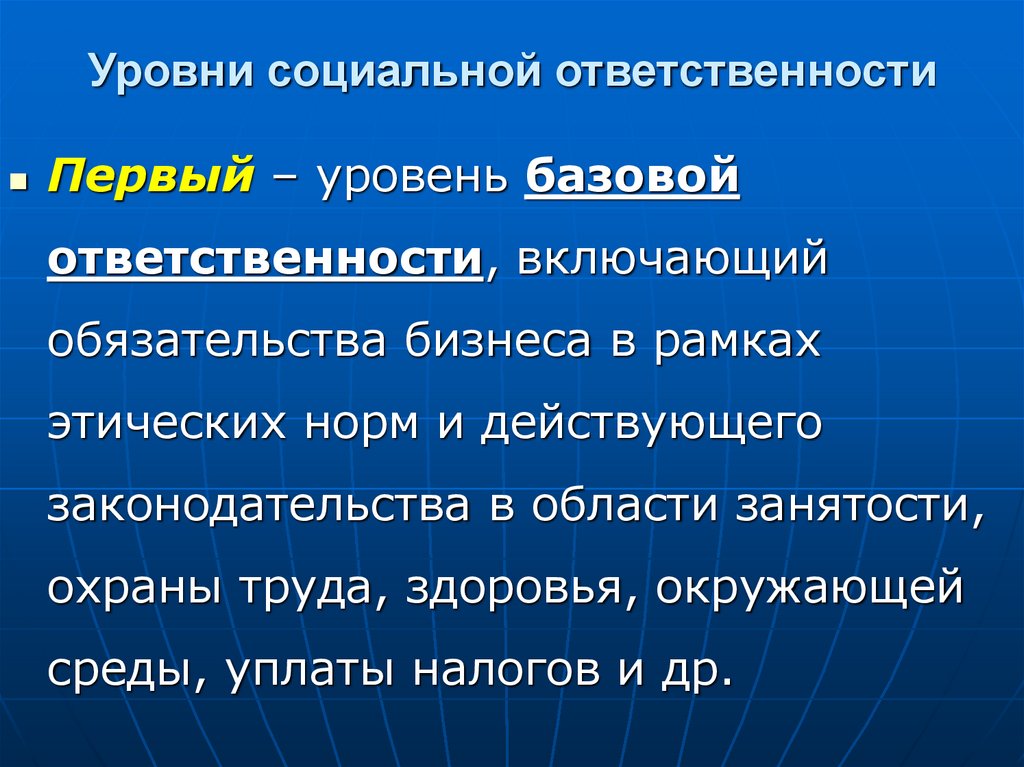 Уровни социальной ответственности