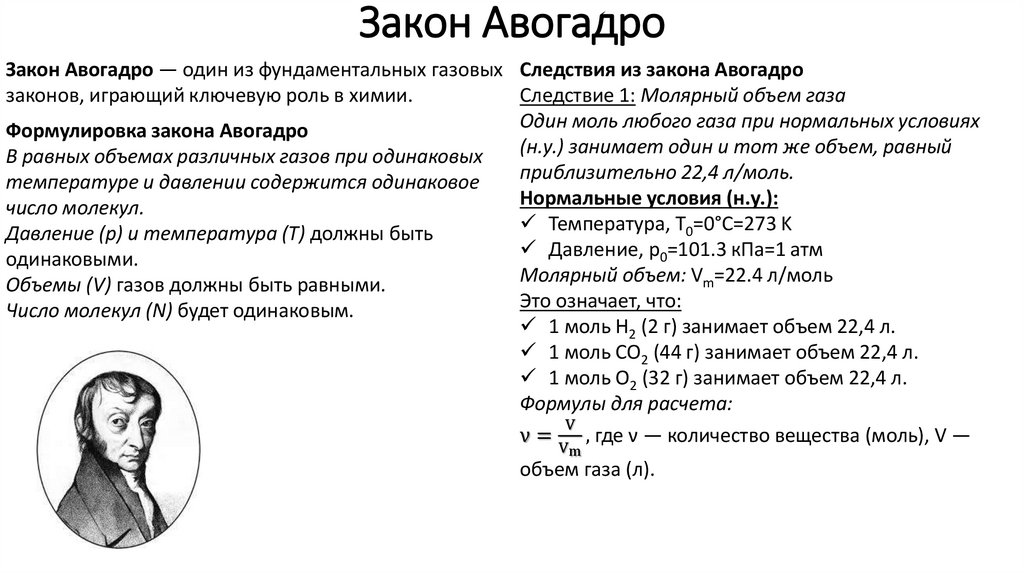 Закон Авогадро