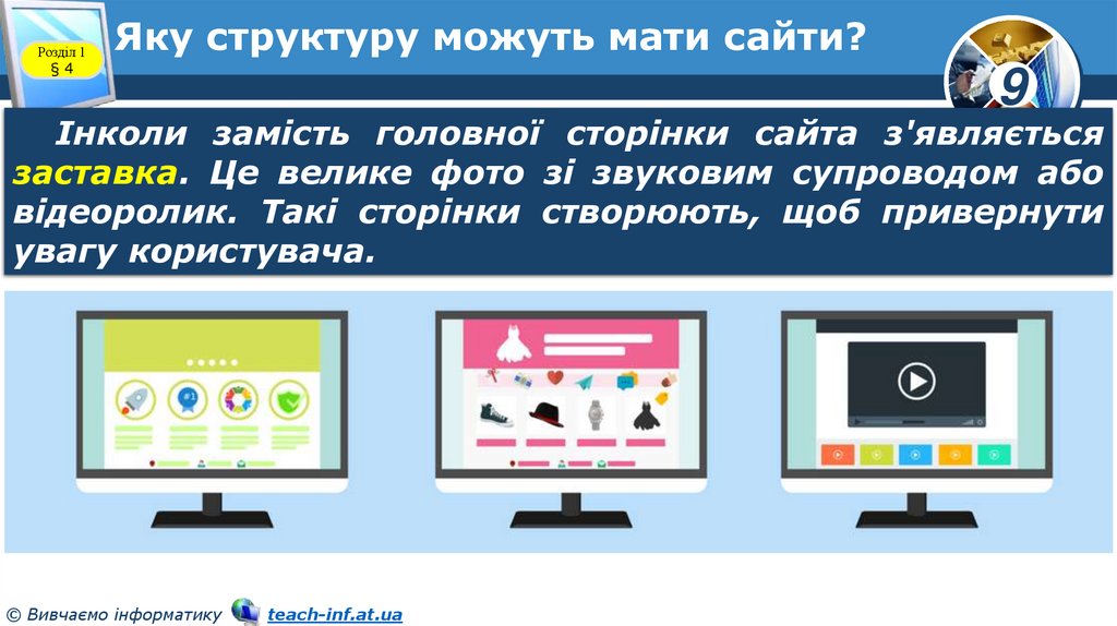 Яку структуру можуть мати сайти?