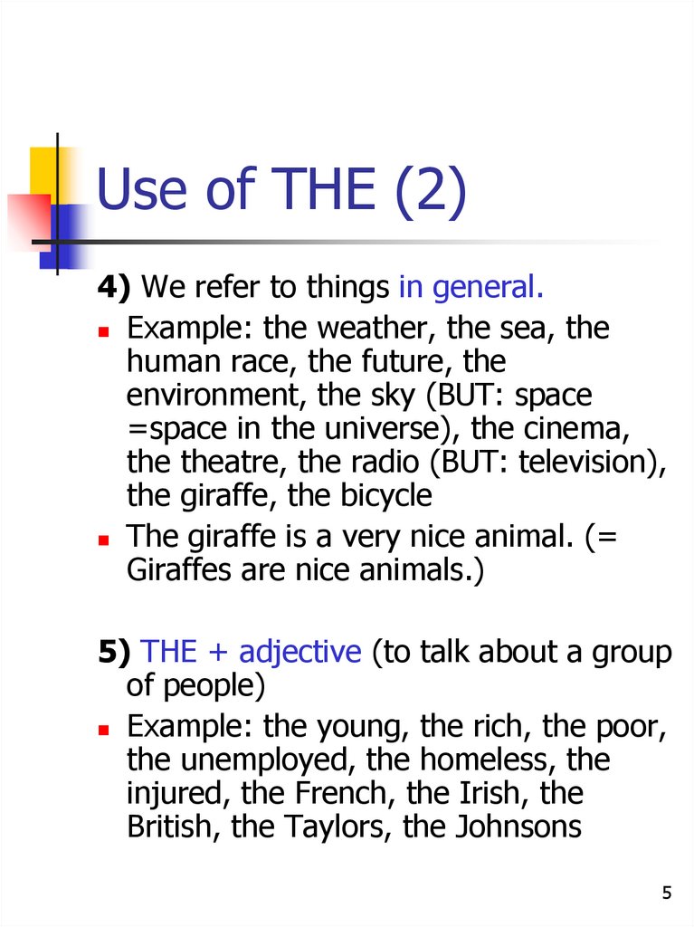 Use of THE (2)