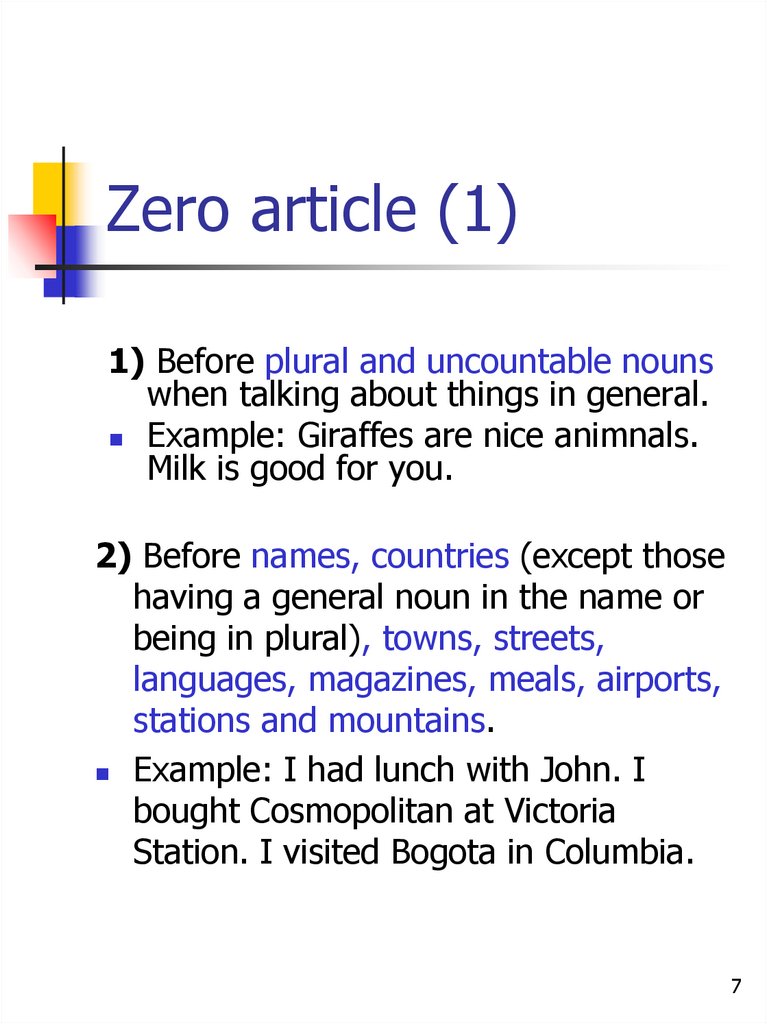 Zero article (1)