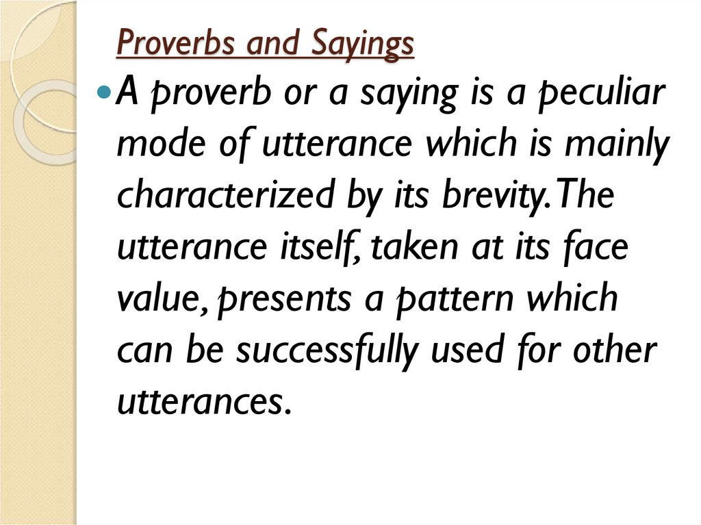 Proverbs and Sayings