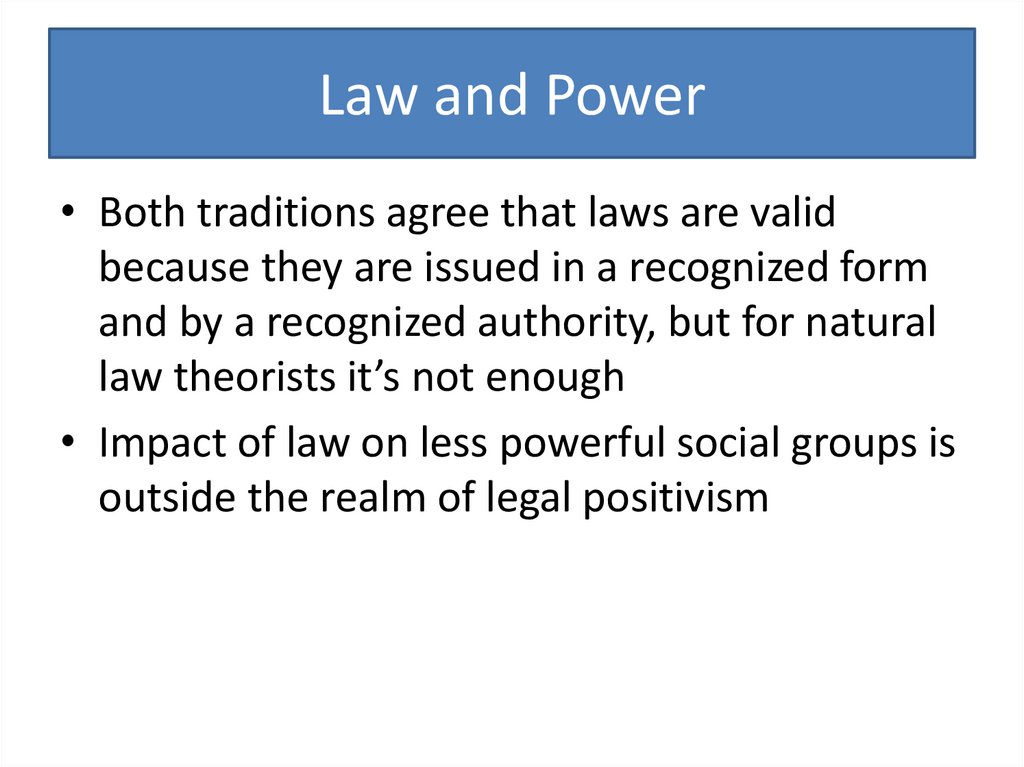 Law and Power