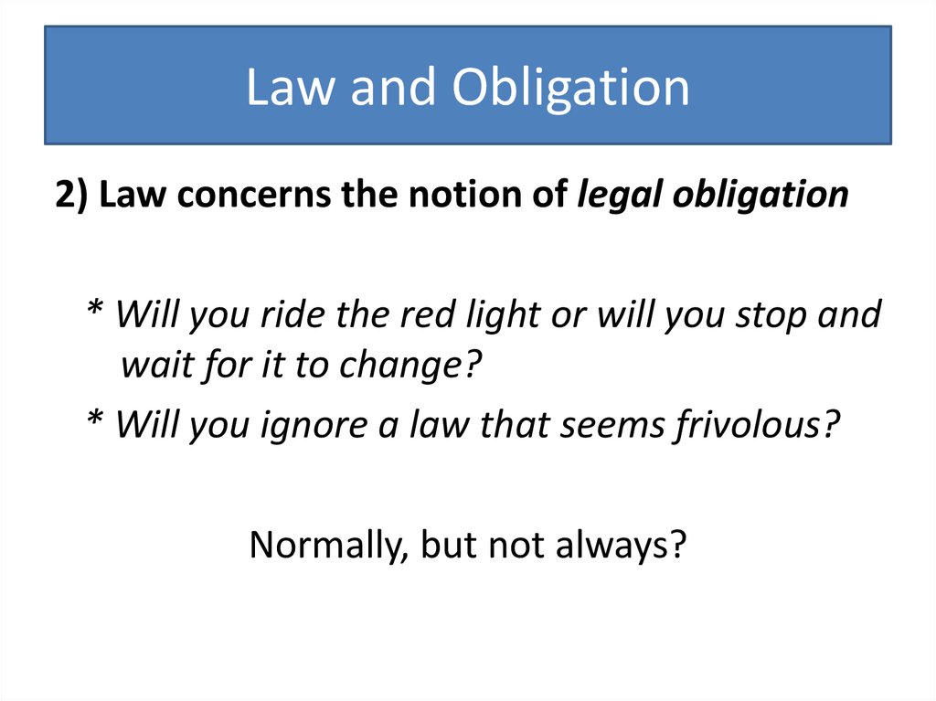 Law and Obligation