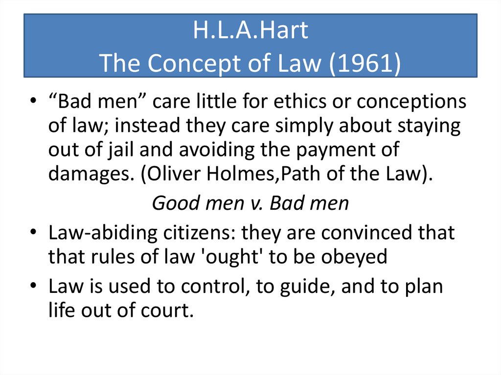 H.L.A.Hart The Concept of Law (1961)