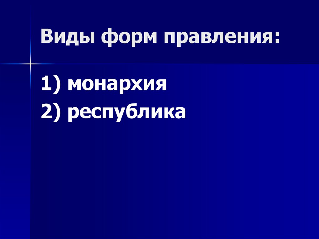 Виды форм правления: