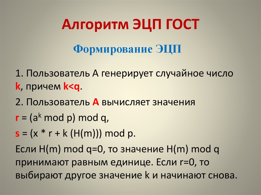 Алгоритм ЭЦП ГОСТ