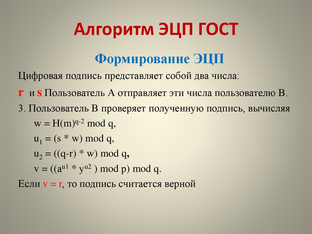 Алгоритм ЭЦП ГОСТ