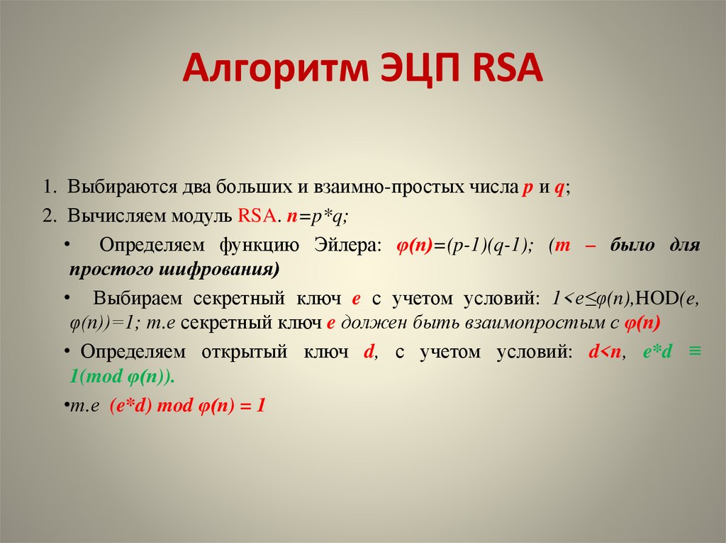 Алгоритм ЭЦП RSA