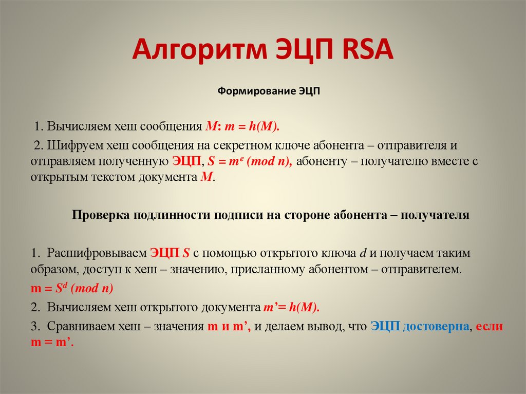 Алгоритм ЭЦП RSA