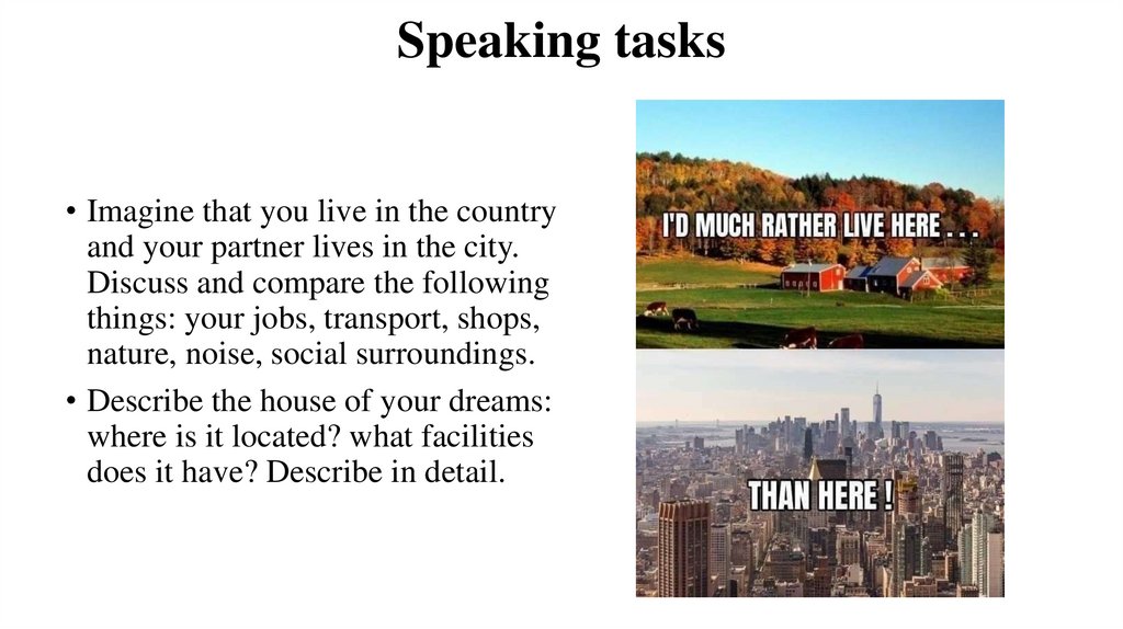 Speaking tasks