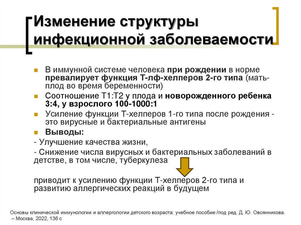 Изменение структуры инфекционной заболеваемости