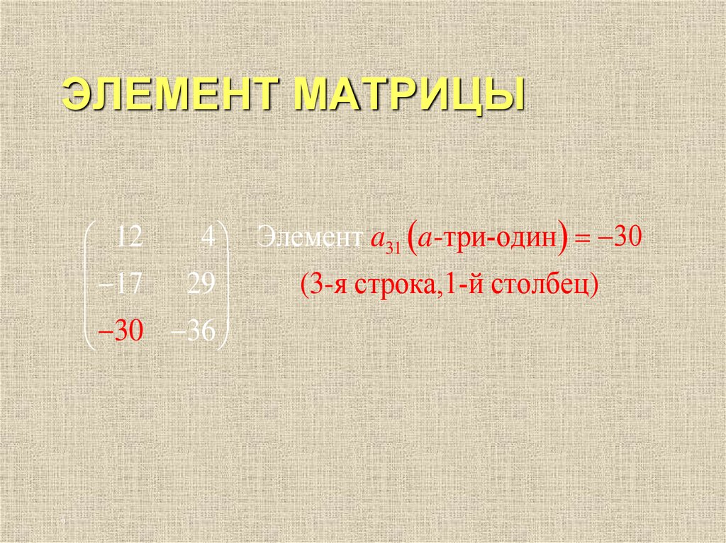ЭЛЕМЕНТ МАТРИЦЫ