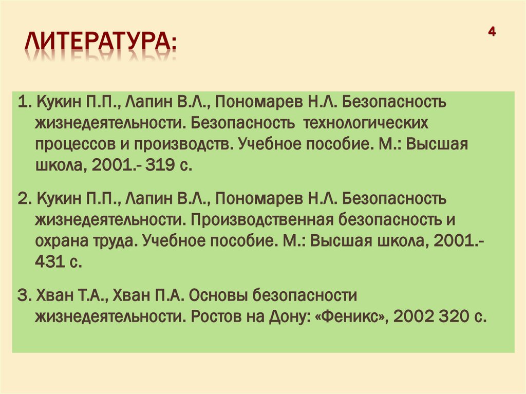 Литература: