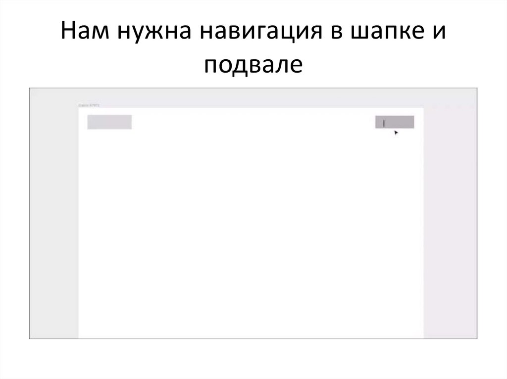 Нам нужна навигация в шапке и подвале