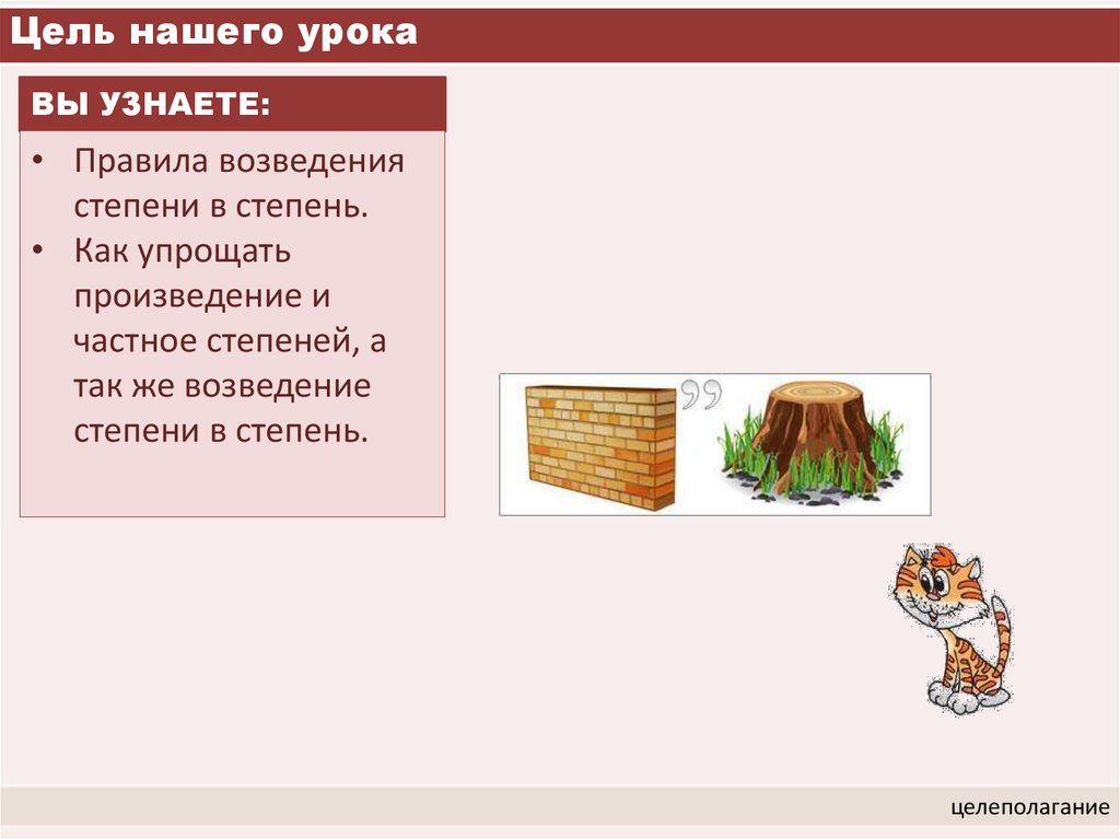 Цель нашего урока