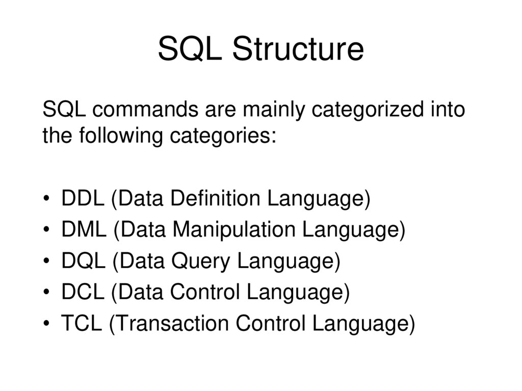 SQL Structure