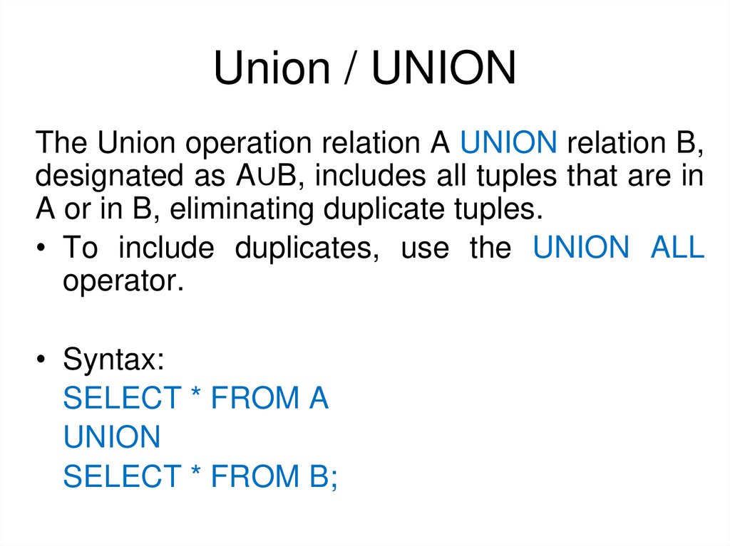 Union / UNION