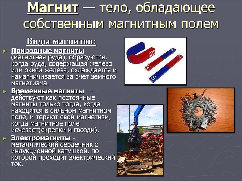 Магнит — тело, обладающее собственным магнитным полем