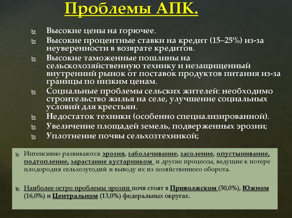 Проблемы АПК.