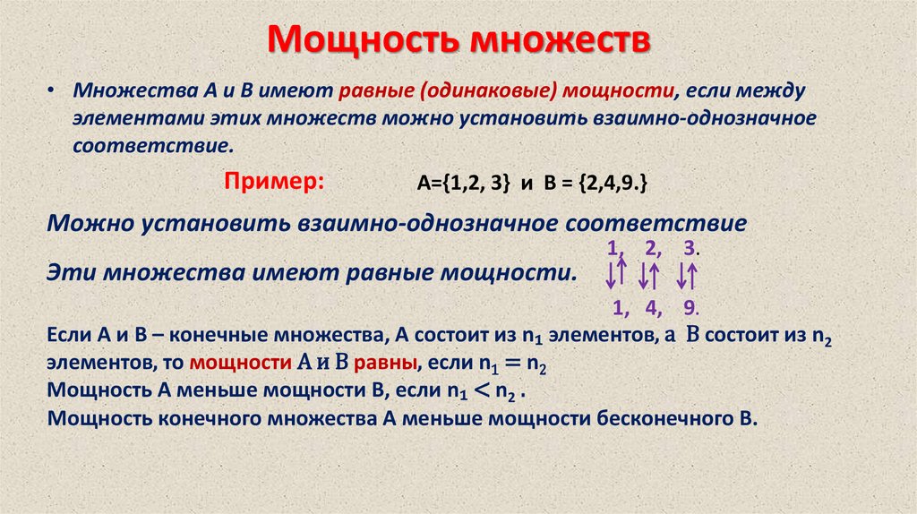 Мощность множеств