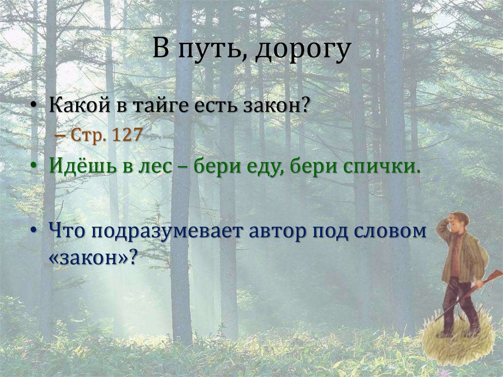 В путь, дорогу