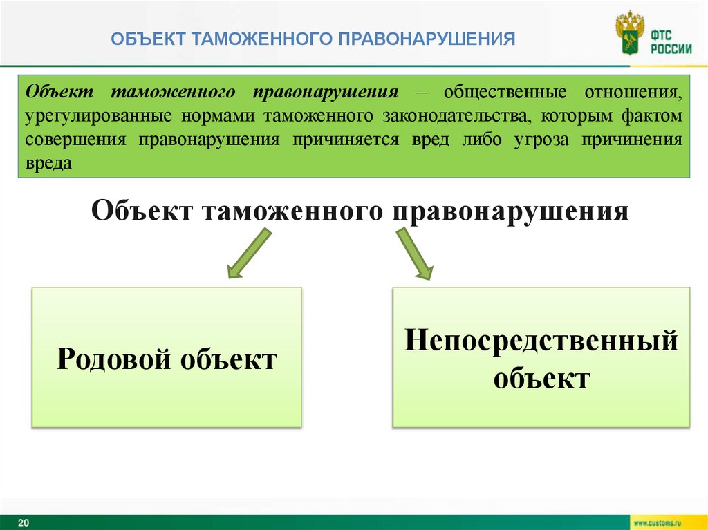 Объект таможенного правонарушения