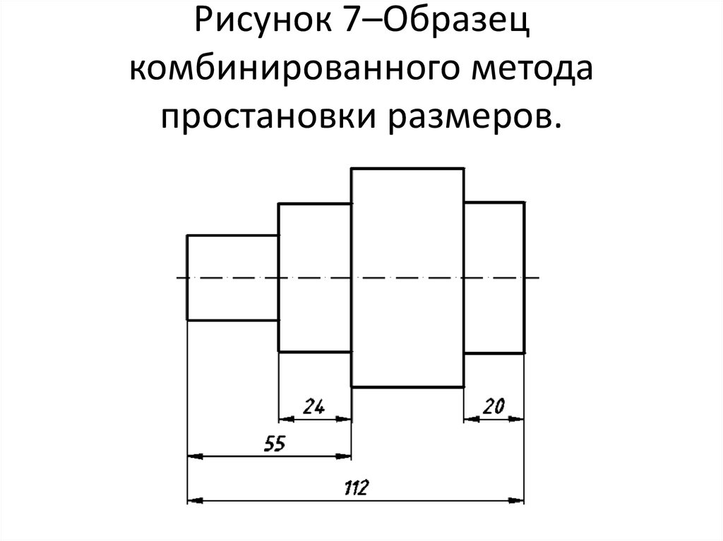 Рисунок 7–Образец комбинированного метода простановки размеров.