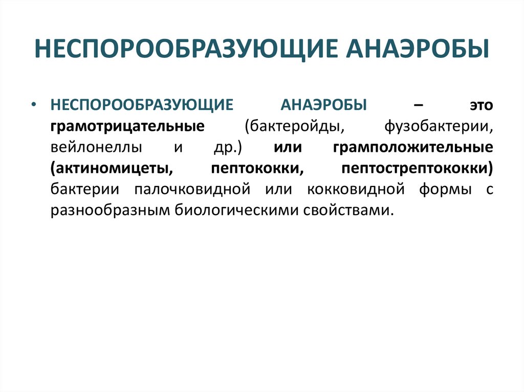 НЕСПОРООБРАЗУЮЩИЕ АНАЭРОБЫ