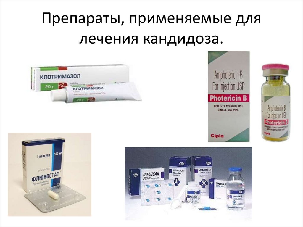 Препараты, применяемые для лечения кандидоза.