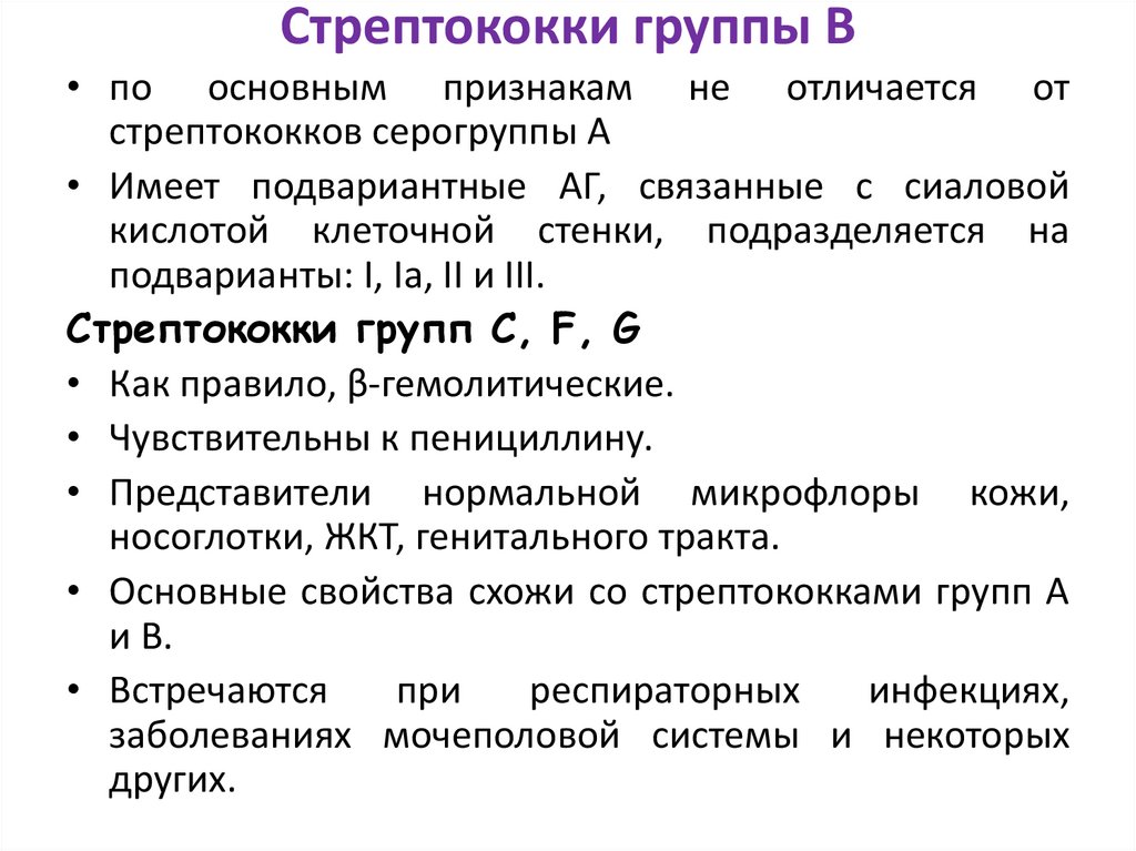 Стрептококки группы В