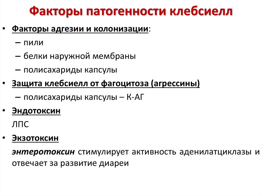 Факторы патогенности клебсиелл