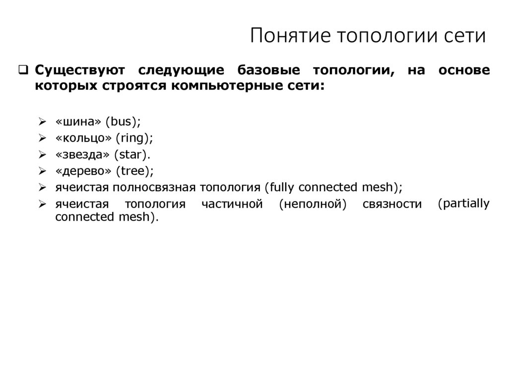 Понятие топологии сети