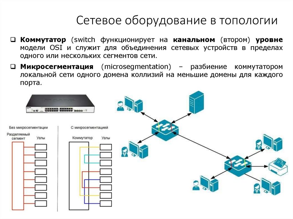 Сетевое оборудование в топологии