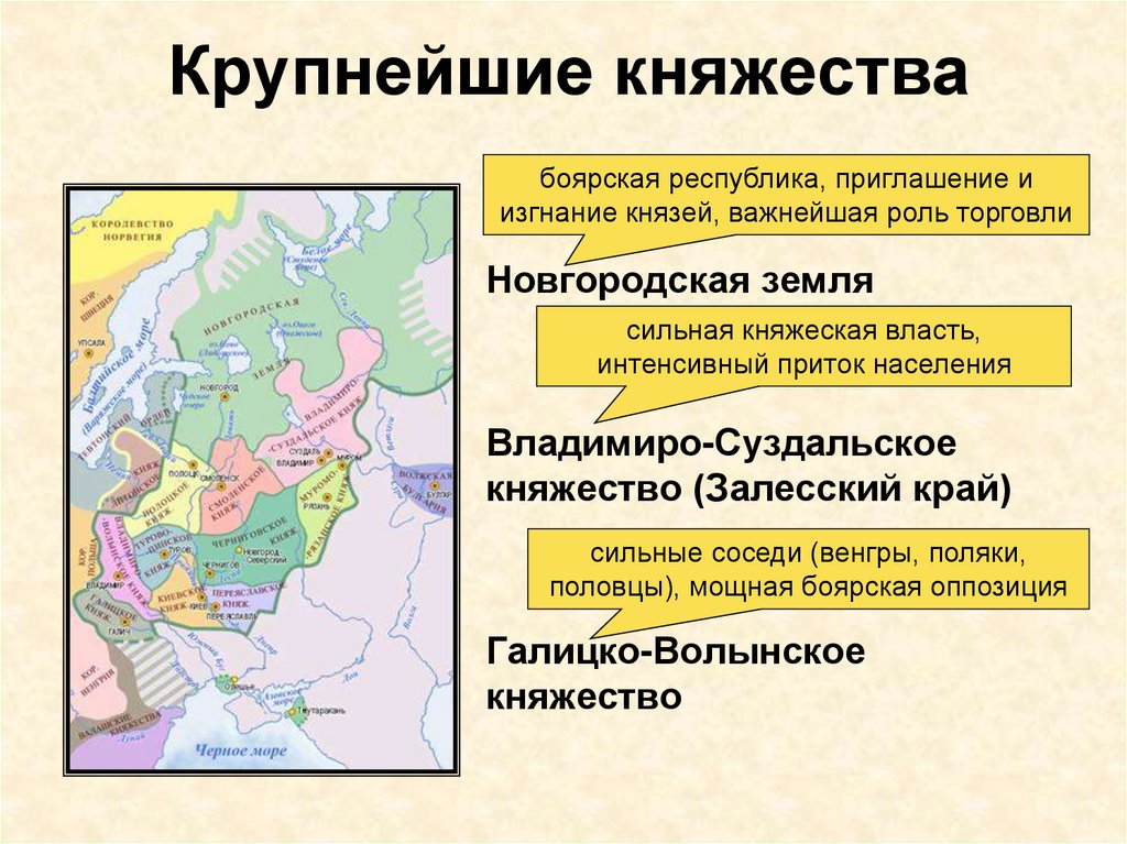 Крупнейшие княжества