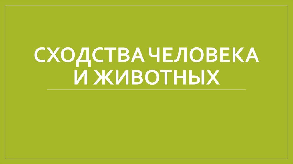 СХОДСТВА ЧЕЛОВЕКА И ЖИВОТНЫХ